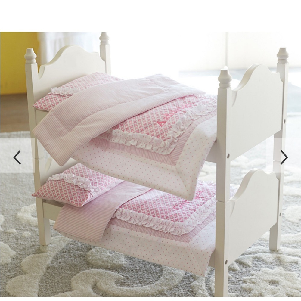SOLD Pottery Barn Kids Pink and White Doll Bunk Bed